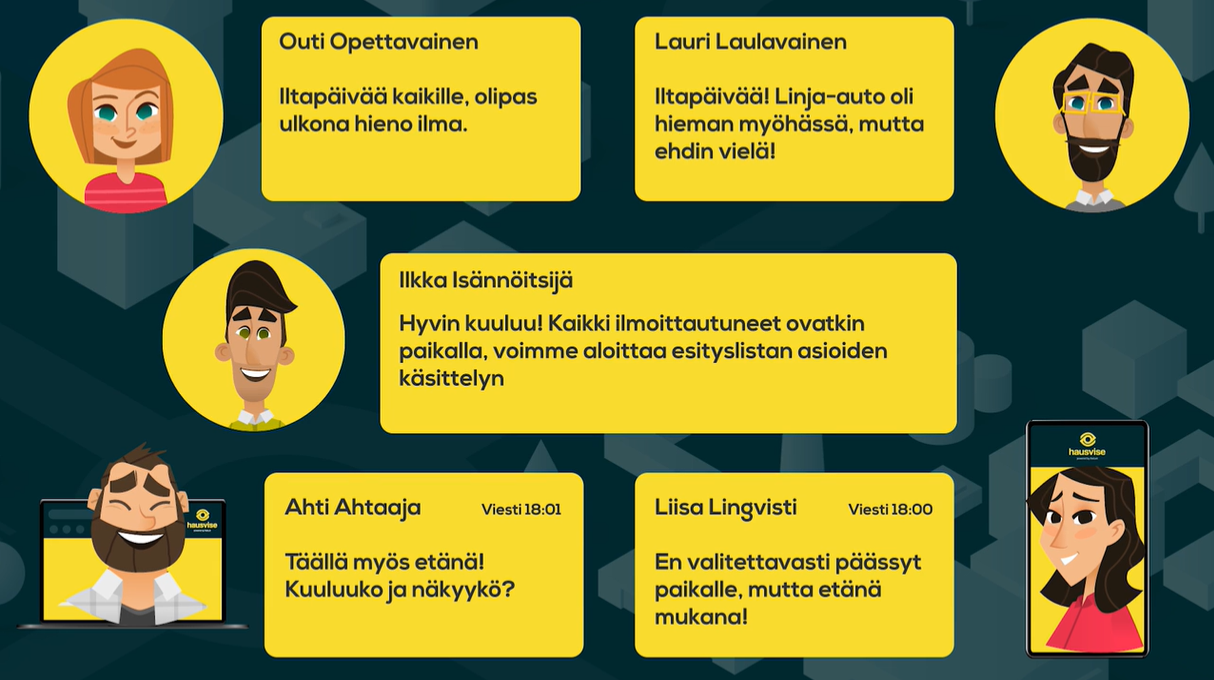 Etä- ja hybridikokoukset vaivattomasti Hausvisen kautta